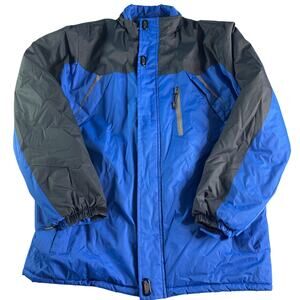 Men's Insulated Ski Jacket Blue Gray Fleece Lined Winter Coat S-Roeve (see msmt)